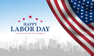 USA Labor Day Banner and poster template.