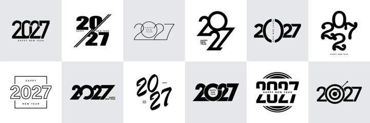 Big Set of 2027 number design template.