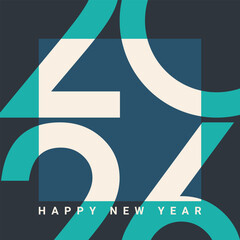 2026 Happy New Year Greeting Card Design.