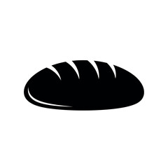 Simple black loaf of bread icon.