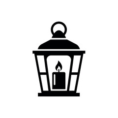 Vintage lantern with candle illuminating the darkness.