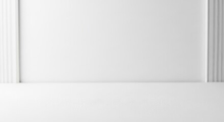 Obraz premium A white wall with a black frame and a black door.