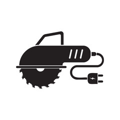electric circular saw machine flat icon vector