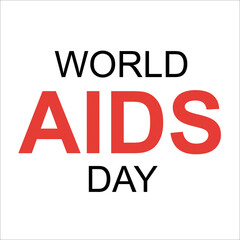 World AIDS Day Typography  Awareness and Health Campaign Illustration