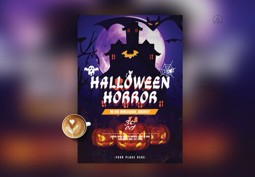 Halloween Poster Bennar Template.