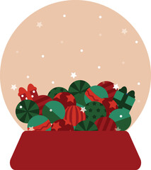 Vintage Christmas Ball Flat Design Elements