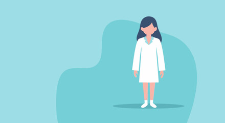 Medical Professional Illustration Simplified Representation of a Healthcare Worker in a Clean White Coat