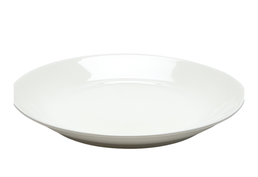 Modern flat white porcelain plate
