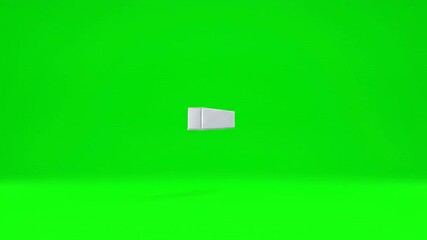 Vibrant 3D Minus Sign Animation Shrinking on Green Screen Perfect for Compositing