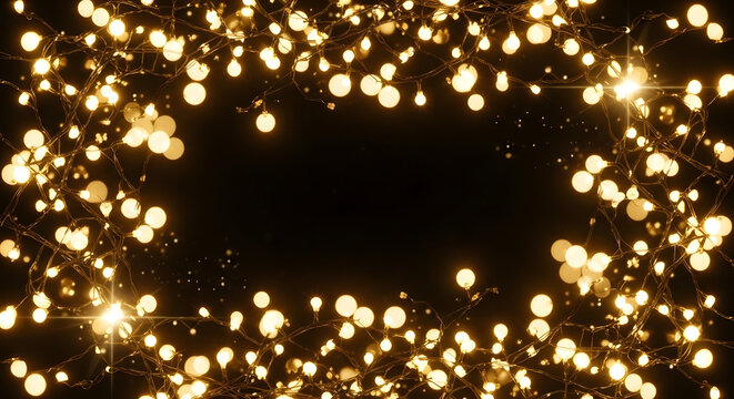 Yellow Light Sparkling in the Night