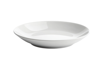 White glazed deep ceramic plate
