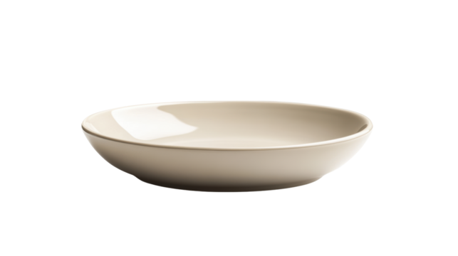 Matte beige ceramic dinner plate
