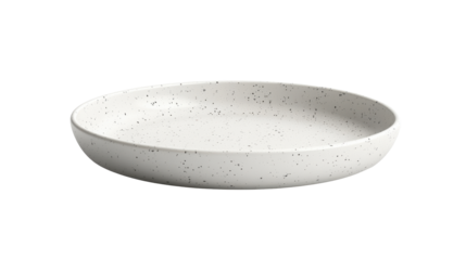 Matte white speckled ceramic plate
