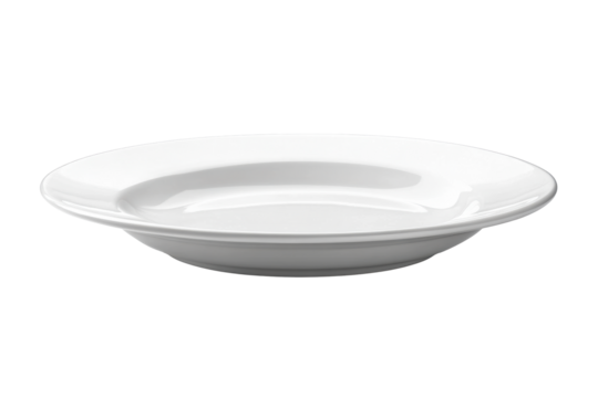 Classic porcelain plate with raised rim
