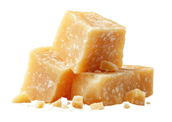 Parmesan pile cubed, aged, golden cheese