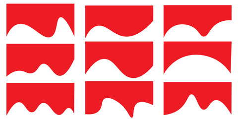Collection of dividers shape templates. Modern separator header for website and app. Curve lines, wave collection of abstract design element for top and bottom page web site.