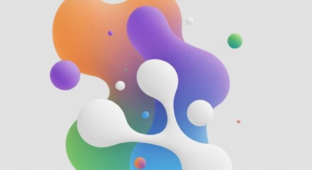 Abstract Soft Colorful Fluid Blobs
