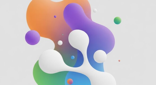 Abstract Soft Colorful Fluid Blobs