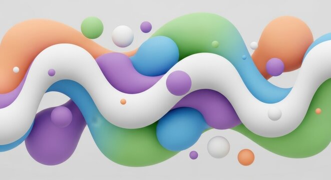 Abstract Soft Colorful Fluid Blobs - Powered by Adobe