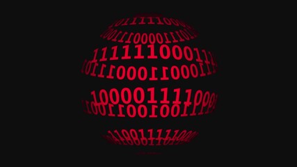 Dynamic binary sphere with rotating data stream abstract concept motion graphics - Powered by Adobe