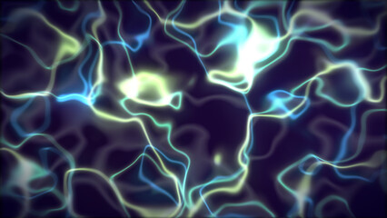 Abstract Glowing Plasma Background with Blue and Green Energy Waves