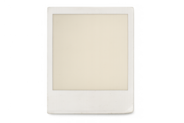 Blank instant camera film frame with copy space, retro empty paper photo for vintage memories concept