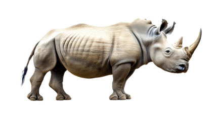 Rhino standing angled toward camera
