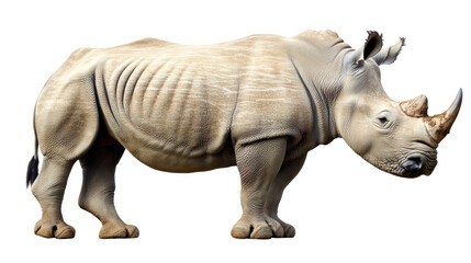 Fototapeta premium Side profile of a standing rhino 