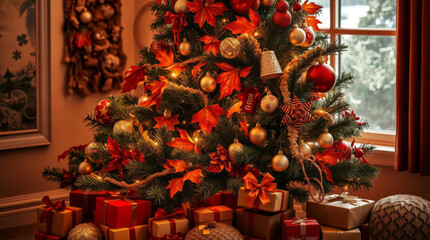 christmas tree and decorations