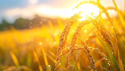 golden wheat field at sunset