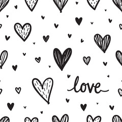 Hand Drawn Romantic Elements in Monochrome