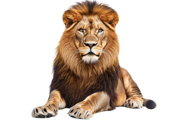 Fototapeta premium Lion with intense stare and slight tilt 