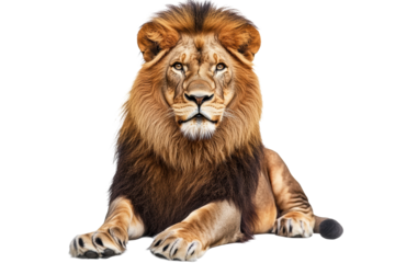 Lion with intense stare and slight tilt
