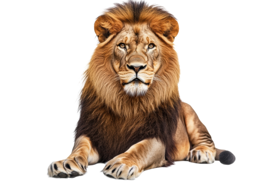 Lion with intense stare and slight tilt
