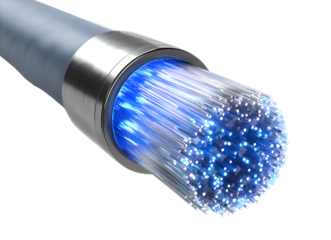 Closeup of a blue plastic paint brush isolated on white object tool equipment