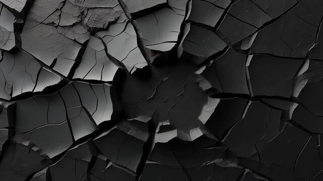 黒背景に浮かぶリアルなひび割れ模様が生む緊張感