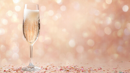 two glasses of champagne and christmas decorations