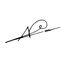 Overall Style and Form: The image features a highly stylized logo or signature, drawn with thick, flowing, connected lines, resembling calligraphy or artistic cursive.