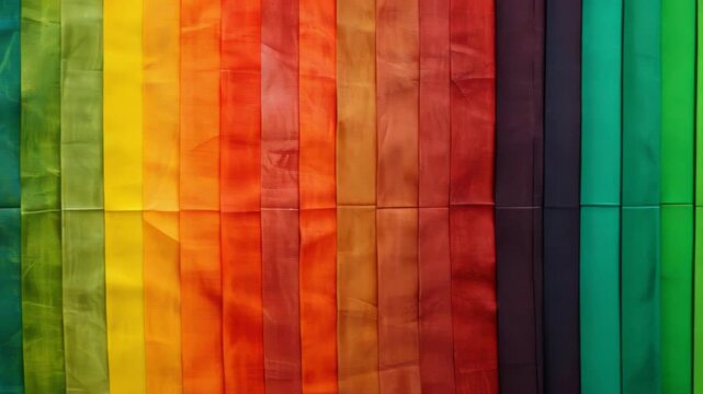 Textured fabric background with vibrant rainbow color gradient