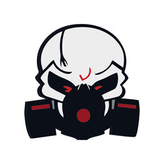 vector black and white cartoon skull