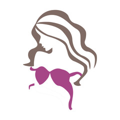 Vector silhouette of a woman for a brand logo