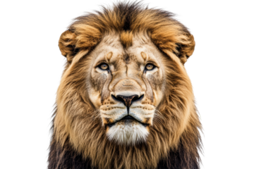 Regal lion resting with proud expression
