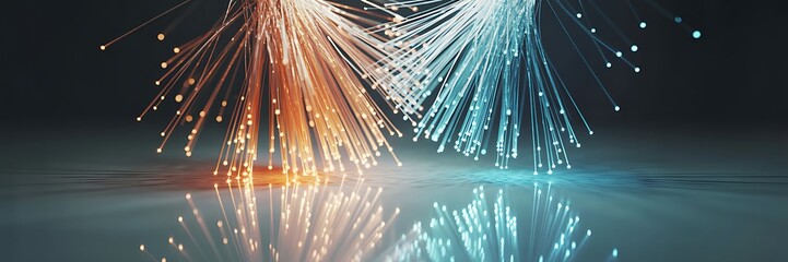 Abstract fiber optics create a futuristic and modern design