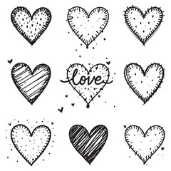 Creative Love Themed Sketch Pattern