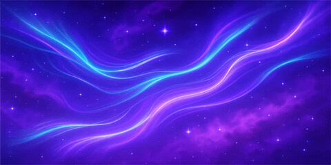 Abstract blue background with flowing light waves and soft, smooth digital satin texture