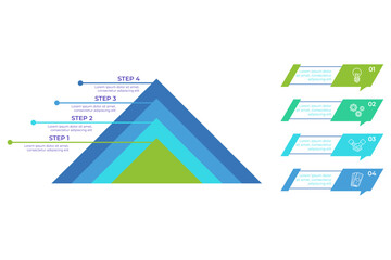 Infographic outlining steps involved in certain process, presenting clear, visual representation of each step, organized in pyramid layout with distinct colors