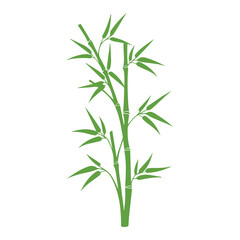 Naklejka premium Bamboo leaves icon over white background, silhouette style, vector illustration