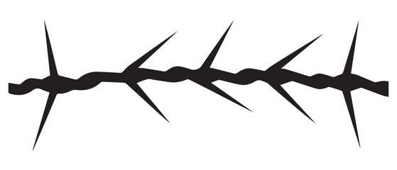Fototapeta premium Barbed black vector camp protect danger design.