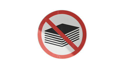 No paper allowed sign for restricted access areas, avoid document clutter, enforce digital workflows, and promote paperless policies, business regulations