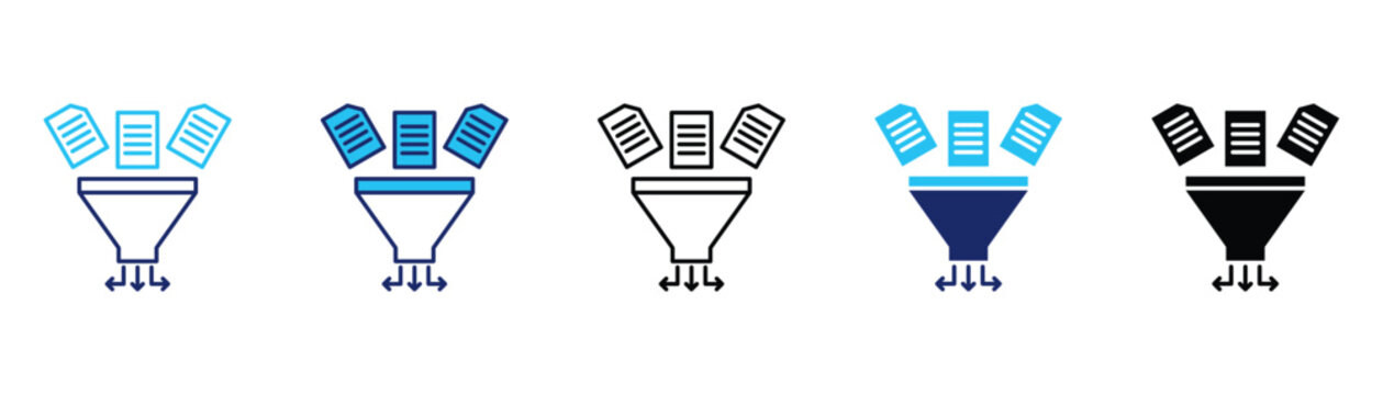 Filtering data icon pack in multiple styles